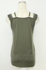 画像2: axes femme / ビジューホルター付きタンクトップ M カーキ T-26-07-18-004-AX-TO-TE-ZT (2)
