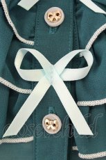 画像4: axes femme POETIQUE / パイピングフリルリボンブラウス M グリーン T-26-07-18-005-AX-BL-TE-ZT (4)