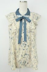 画像1: axes femme / 小花柄ノースリフリルＢＬ M オフ T-26-07-18-006-AX-TO-TE-ZT (1)