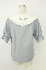 画像2: DearMyLove / 選べるくり抜きモチーフブラウス M ブルーグレー T-26-07-18-009-GO-BL-TE-ZT (2)