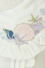 画像3: Amavel / シェル刺繍丸衿ブラウス F 白 T-26-07-18-002-CA-BL-TE-ZT (3)