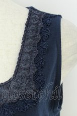 画像3: axes femme / レースピンタックカットノースリーブワンピース  ネイビー T-26-07-18-020-AX-OP-SA-ZT293 (3)
