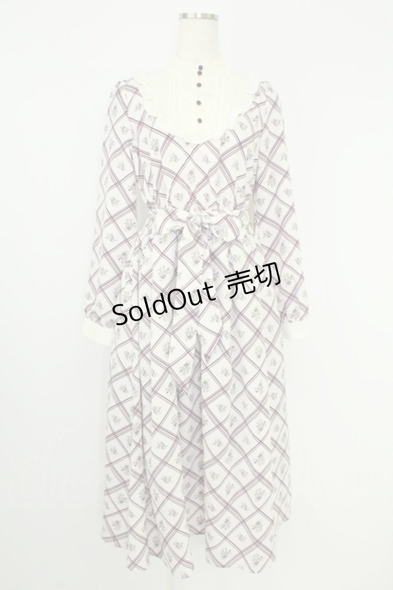 画像1: axes femme / ブロッキングワンピース M オフ×パープル T-26-07-18-021-AX-OP-TE-ZT293 (1)