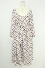 画像1: axes femme / ブロッキングワンピース M オフ×パープル T-26-07-18-021-AX-OP-TE-ZT (1)