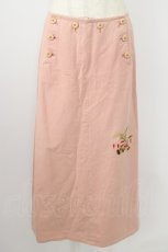 画像1: PINK HOUSE / うさぎ2匹刺繍ボタンスカート L ピンク T-26-07-24-020-LO-SK-SA-ZT (1)