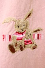 画像4: PINK HOUSE / うさぎ2匹刺繍ボタンスカート L ピンク T-26-07-24-020-LO-SK-SA-ZT (4)
