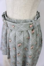画像3: axes femme / 格子ローズプリントスカート  ブルーＸアイボリー T-26-07-31-024-AX-SK-SA-ZT (3)
