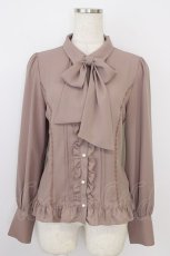 画像1: axes femme / バックレースアップブラウス  ピンクブラウン T-26-07-31-007-AX-BL-SA-ZT (1)