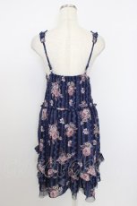 画像2: axes femme / バラ×レースシャーリングワンピース  ネイビー T-26-07-31-016-AX-OP-SA-ZT (2)