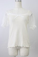画像1: axes femme / ドットチュール半袖プルオーバー M 生成り T-26-08-04-003-AX-TO-TE-ZT (1)