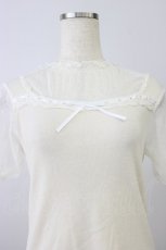 画像5: axes femme / ドットチュール半袖プルオーバー M 生成り T-26-08-04-003-AX-TO-TE-ZT (5)