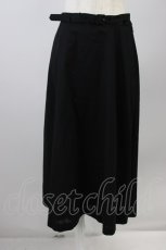 画像1: INGEBORG / 綿麻ベルト付きスカート  ブラック T-26-08-04-038-LO-SK-SA-ZT (1)