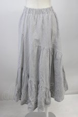 画像2: axes femme / ストライプフレアロングスカート  サックスＸ白 T-26-08-04-040-AX-SK-SA-ZT (2)