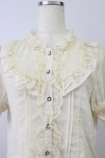 画像5: axes femme / スタンド襟レースブラウス M 生成り T-26-08-04-005-AX-BL-TE-ZT (5)