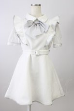 画像1: evelyn / バイカラーリボンロンパース  ホワイト T-26-08-04-007-LO-OP-SA-ZT (1)