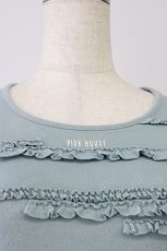 画像4: PINK HOUSE / ランダムフリルTシャツ L ブルーグリーン T-26-08-04-014-LO-TS-SA-ZT (4)