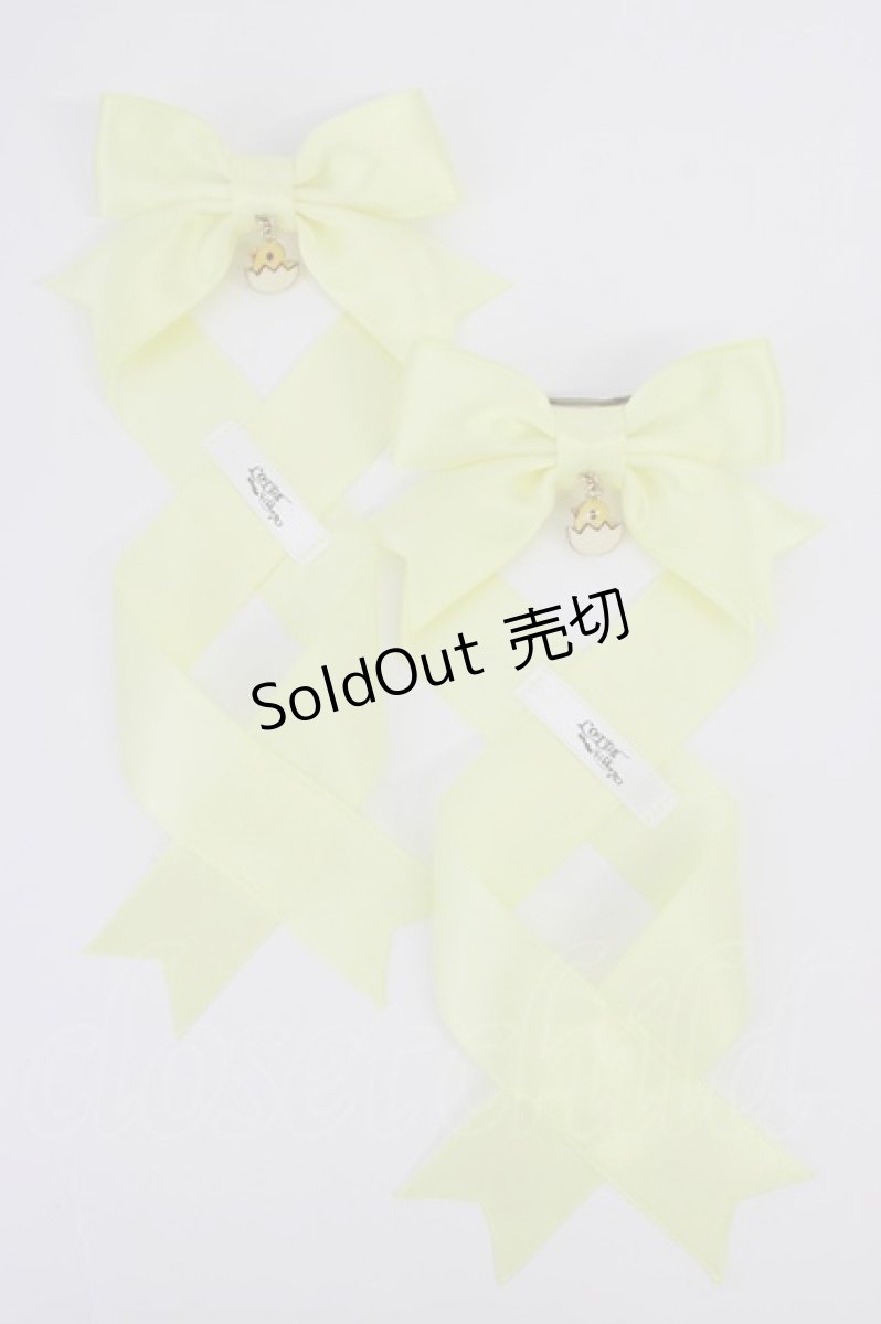 画像1: LOTUS ribbon / ツインテールリボンバレッタ  イエロー T-26-08-05-037-LO-ZA-TE-ZT (1)