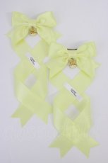 画像1: LOTUS ribbon / ツインテールリボンバレッタ  イエロー T-26-08-05-037-LO-ZA-TE-ZT (1)