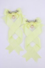 画像2: LOTUS ribbon / ツインテールリボンバレッタ  イエロー T-26-08-05-037-LO-ZA-TE-ZT (2)