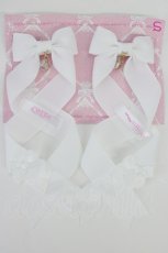画像1: LOTUS ribbon / ツインテールリボンバレッタ  白 T-26-08-05-038-LO-ZA-TE-ZT (1)