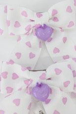 画像3: LOTUS ribbon / ハート柄ツインテールリボンバレッタ  白×パープル T-26-08-05-039-LO-ZA-TE-ZT575-F004 (3)