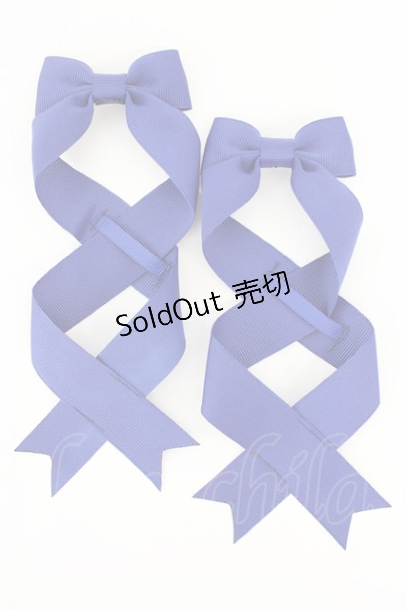 画像1: LOTUS ribbon / ツインテールリボンバレッタ  ブルー T-26-08-05-042-LO-ZA-TE-ZT575-F004 (1)