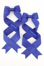 画像1: LOTUS ribbon / ツインテールリボンバレッタ  ブルー T-26-08-05-042-LO-ZA-TE-ZT (1)