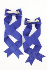 画像2: LOTUS ribbon / ツインテールリボンバレッタ  ブルー T-26-08-05-042-LO-ZA-TE-ZT (2)