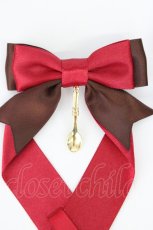 画像3: LOTUS ribbon / ツインテールリボンバレッタ  赤×ブラウン T-26-08-05-046-LO-ZA-TE-ZT (3)
