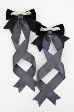画像2: LOTUS ribbon / ツインリボンバレッタ  黒 T-26-08-05-058-LO-AC-SA-ZT (2)
