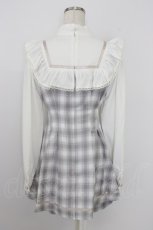画像2: Ank Rouge / ハイネックスクエアリボンチェックコンビネゾン  白ＸピンクブラウンＸチェック T-26-08-05-005-CA-OP-SA-ZT (2)