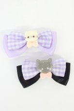 画像4: LOLITA(買取対象外) / ねこ ギンガムリボンクリップセット   T-26-08-05-020-LO-ZA-TE-ZT (4)