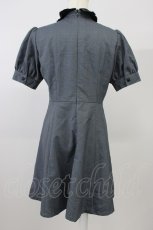 画像2: Ank Rouge / レザー襟グレンチェック半袖ワンピース  黒チェック T-26-08-06-005-CA-OP-SA-ZT (2)