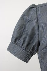 画像5: Ank Rouge / レザー襟グレンチェック半袖ワンピース  黒チェック T-26-08-06-005-CA-OP-SA-ZT (5)