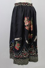 画像3: Jane Marple Dans Le Salon / ローズブーケプリントスカート  黒 T-26-08-06-009-JM-SK-SA-ZT (3)