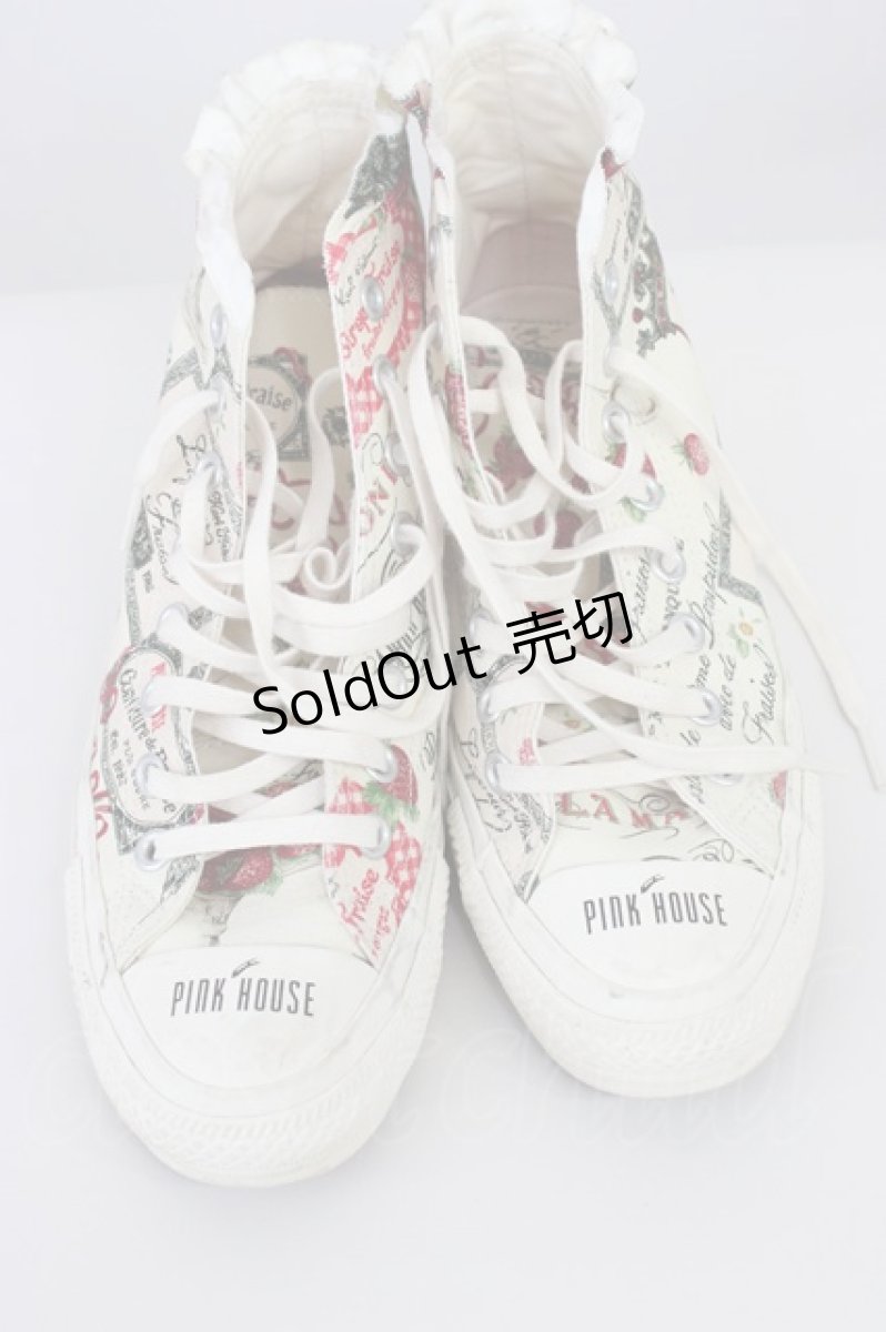 画像4: PINK HOUSE / CONVERSE サロンドフレーズスニーカー 25CM アイボリー T-26-08-10-002-LO-SH-SA-ZT (4)