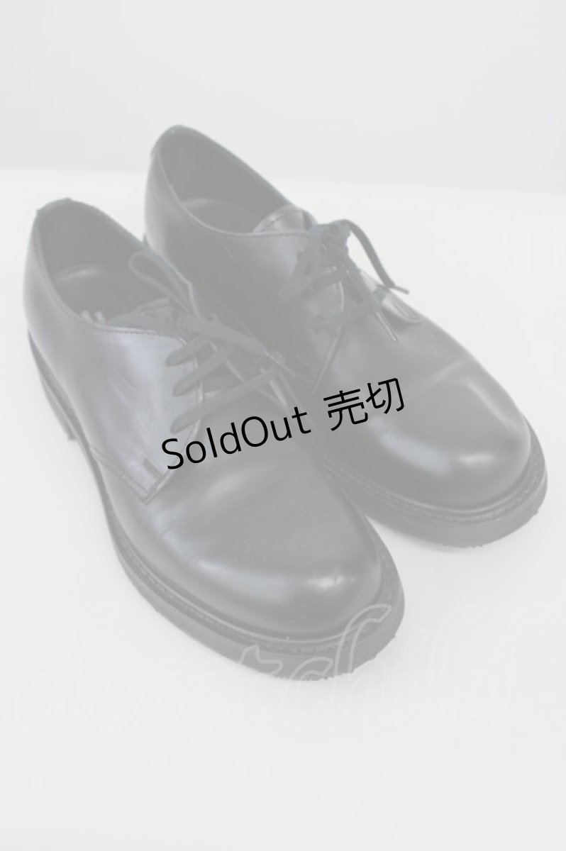 画像1: COMME des GARCONS / 3つ編み上げリボンシューズ 25CM 黒 T-26-08-10-003-LO-SH-SA-ZTK049 (1)