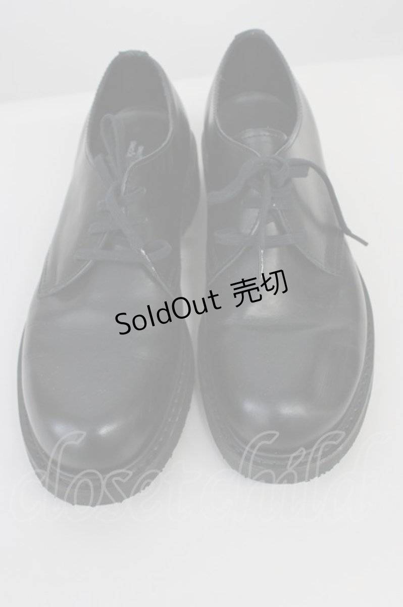 画像2: COMME des GARCONS / 3つ編み上げリボンシューズ 25CM 黒 T-26-08-10-003-LO-SH-SA-ZTK049 (2)