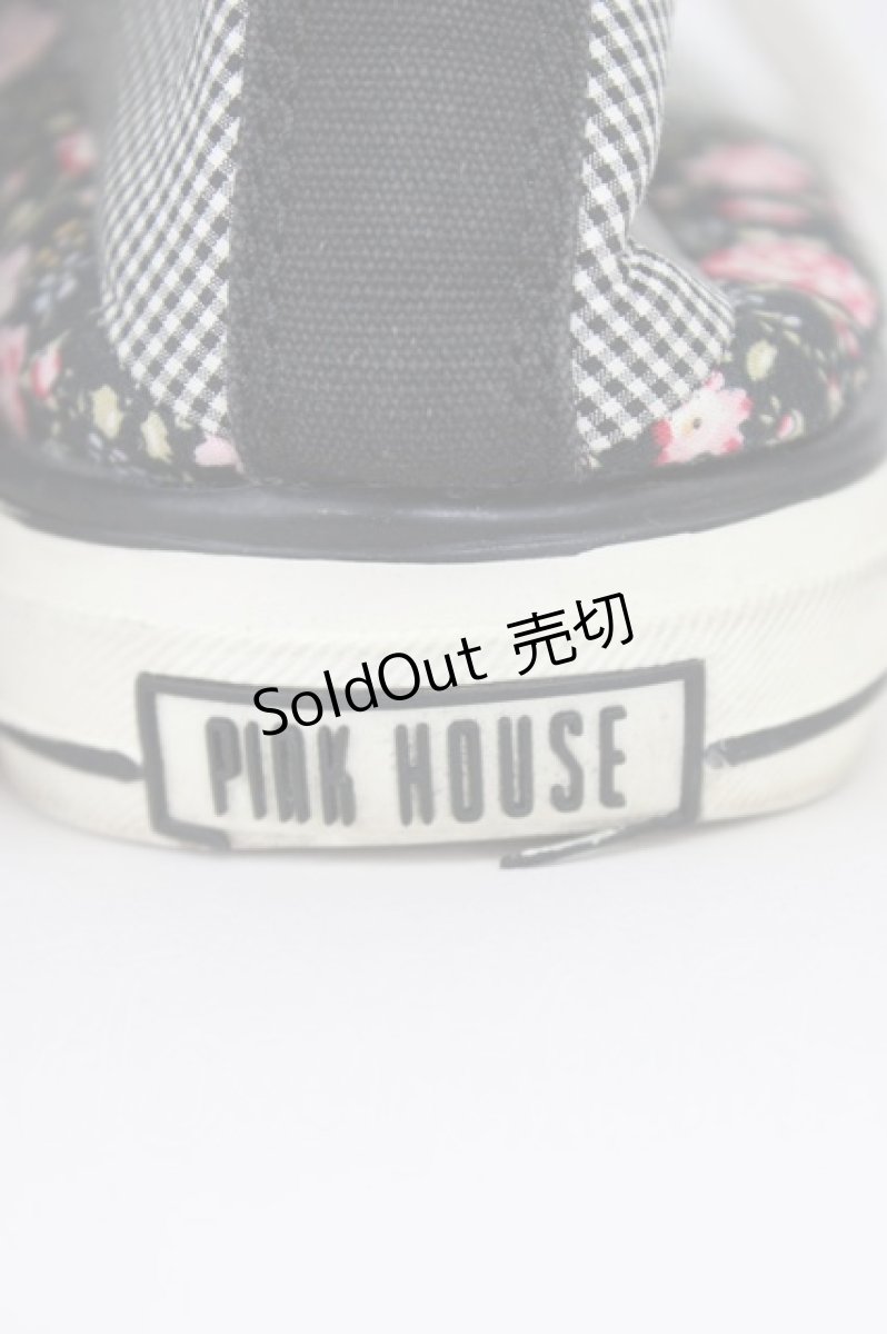 画像8: PINK HOUSE / パッチワークハイカットスニーカー 4(L) 黒Ｘ白 T-26-08-10-007-LO-SH-SA-ZT (8)