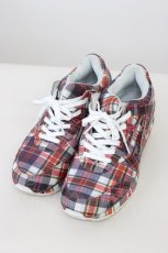 画像1: COMME des GARCONS / ASICSスニーカー 25.25CM 赤チェック T-26-08-10-009-LO-SH-SA-ZT (1)