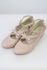 画像1: m petit by misako / リボンスカラップパンプス L ピンク T-26-08-10-012-LO-SH-SA-ZT (1)