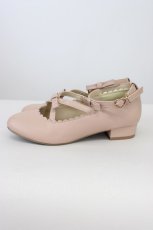 画像2: m petit by misako / リボンスカラップパンプス L ピンク T-26-08-10-012-LO-SH-SA-ZT (2)