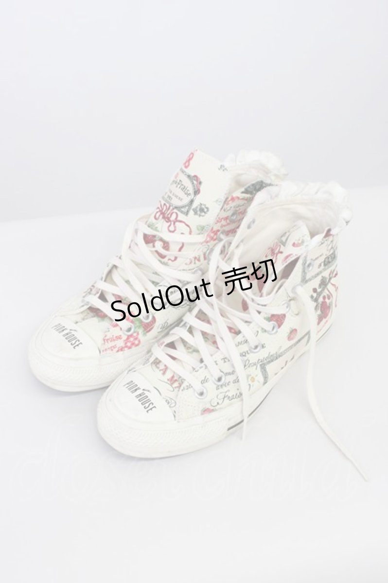 画像1: PINK HOUSE / CONVERSE サロンドフレーズスニーカー 25CM アイボリー T-26-08-10-002-LO-SH-SA-ZT (1)