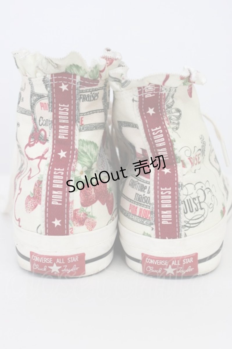 画像2: PINK HOUSE / CONVERSE サロンドフレーズスニーカー 25CM アイボリー T-26-08-10-002-LO-SH-SA-ZT (2)
