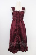 画像1: Cherirulu Chocola / TT*MINリボンジャンパースカート S ワイン T-26-08-12-023-LO-OP-TE-ZT (1)