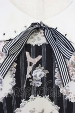 画像3: axes femme POETIQUE / 薔薇×ストライプ柄襟付きワンピース M 黒 T-26-08-12-024-AX-OP-TE-ZT (3)