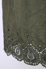 画像5: axes femme / 裾刺繍ティアードスカート  カーキ T-26-08-12-030-AX-SK-SA-ZT (5)