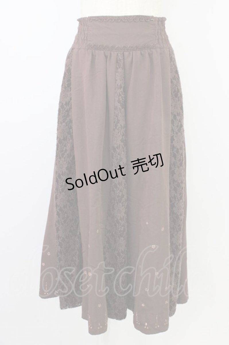 画像1: axes femme / レース切り替えスカート  ブラウン T-26-08-12-036-AX-SK-SA-ZT (1)