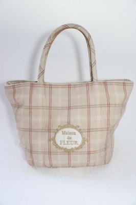 Preview of BAG チュールチェックトートバッグ  アイボリーチェック