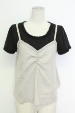 画像1: axes femme / 半袖&キャミトップスセット  黒Ｘベージュ T-26-08-12-008-AX-TO-SA-ZT (1)